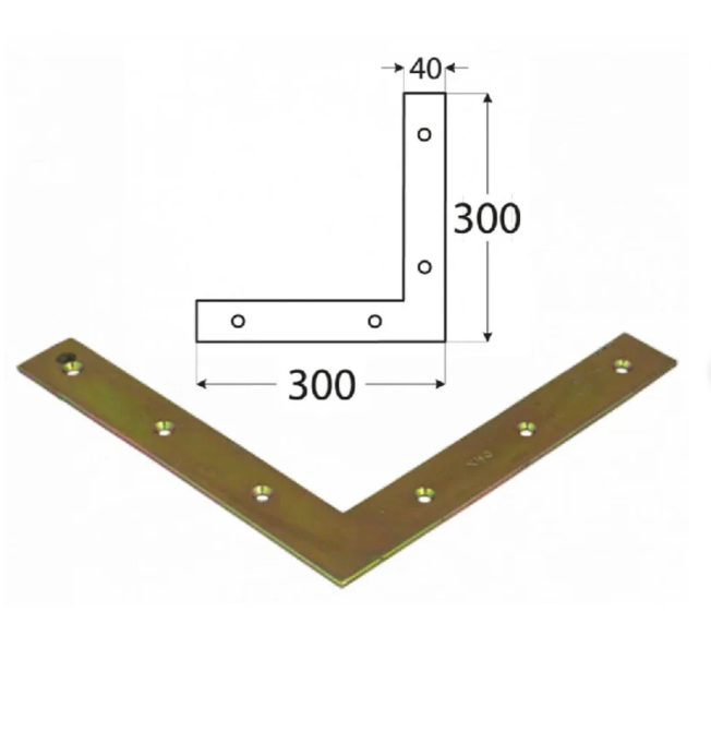 Single Heavy Duty Flat Corner Bracket Repair Brace Mending Plate L Shaped Angle Plate - 图片 6