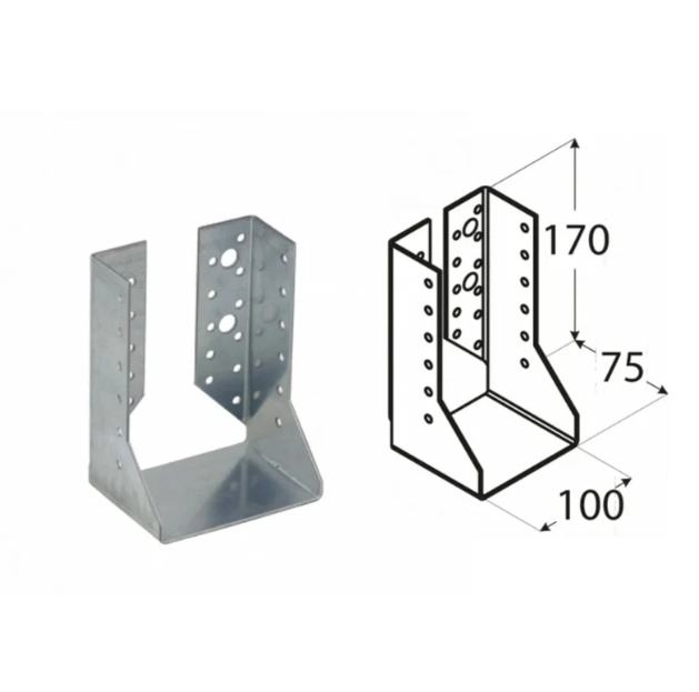 Premium Heavy Duty Galvanised Concealed Joist Hanger 2mm Thick Outdoor & Indoor Joist Hanger - 图片 10