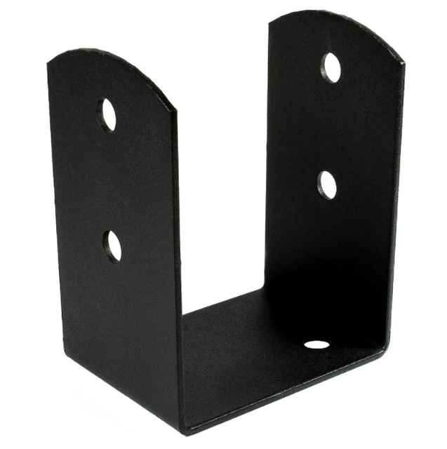 Black U Shape Bolt Down Post Support