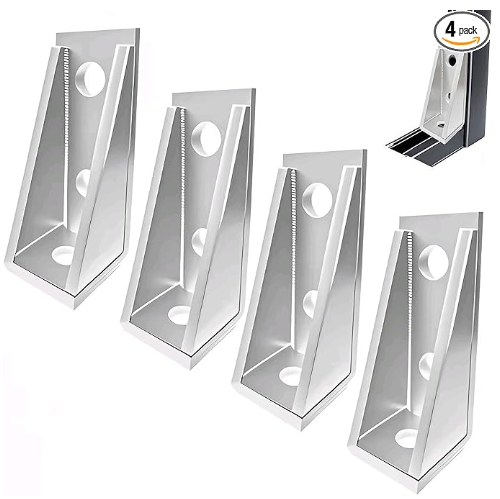 90 Degree Gusseted Fitting for 1-58 Strut Channel,3 Hole Heavy Duty Steel Right Angle Connector Brackets for 1 2 Bolt, 5.7 mm Thick - 图片 4