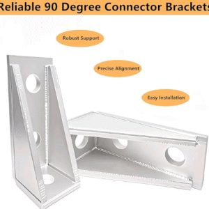 90 Degree Gusseted Fitting for 1-58 Strut Channel,3 Hole Heavy Duty Steel Right Angle Connector Brackets for 1 2 Bolt, 5.7 mm Thick