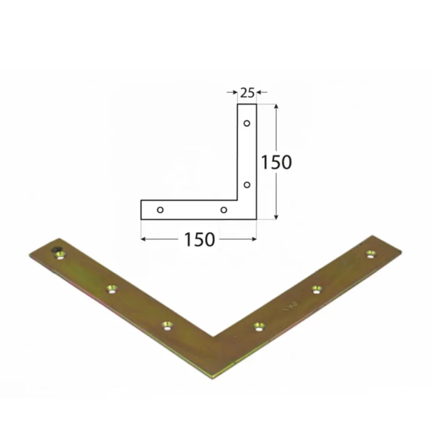 Single Heavy Duty Flat Corner Bracket Repair Brace Mending Plate L Shaped Angle Plate - 图片 4