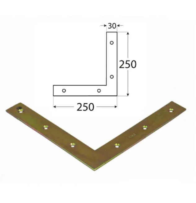Single Heavy Duty Flat Corner Bracket Repair Brace Mending Plate L Shaped Angle Plate - 图片 7