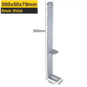 Single Heavy Duty Hot Dipped Galvanised Concrete-In Pergola Post Support – Ground Anchor – Post Foundation Base – Fence Post Repair