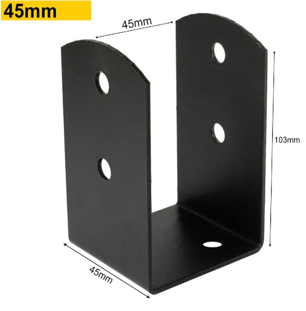 Black U Shape Bolt Down Post Support - 图片 6