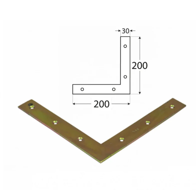 Single Heavy Duty Flat Corner Bracket Repair Brace Mending Plate L Shaped Angle Plate - 图片 3