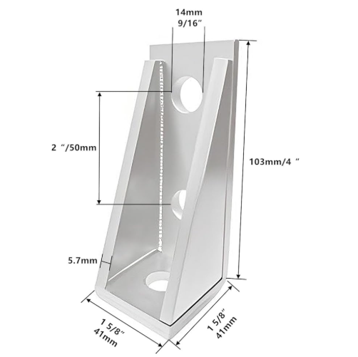 90 Degree Gusseted Fitting for 1-58 Strut Channel,3 Hole Heavy Duty Steel Right Angle Connector Brackets for 1 2 Bolt, 5.7 mm Thick - 图片 7