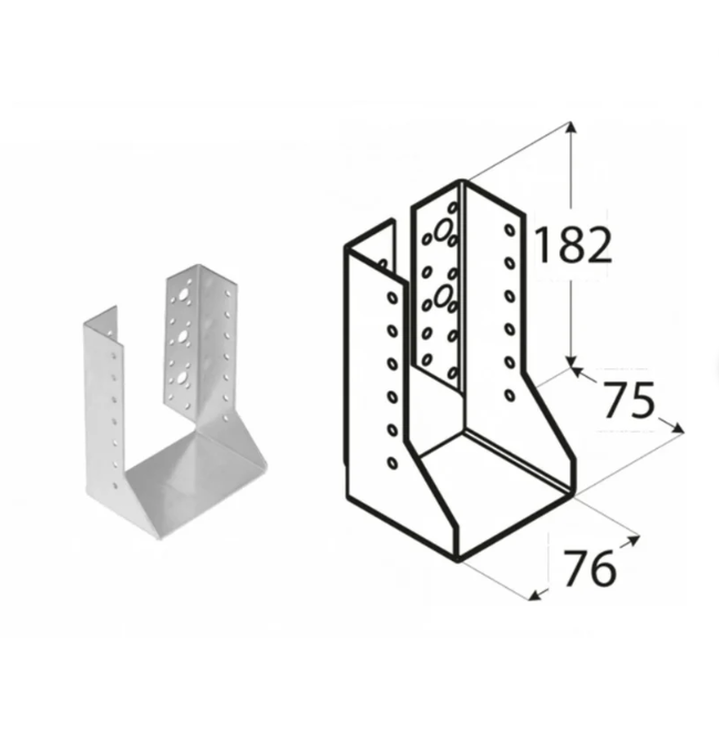 Premium Heavy Duty Galvanised Concealed Joist Hanger 2mm Thick Outdoor & Indoor Joist Hanger - 图片 5