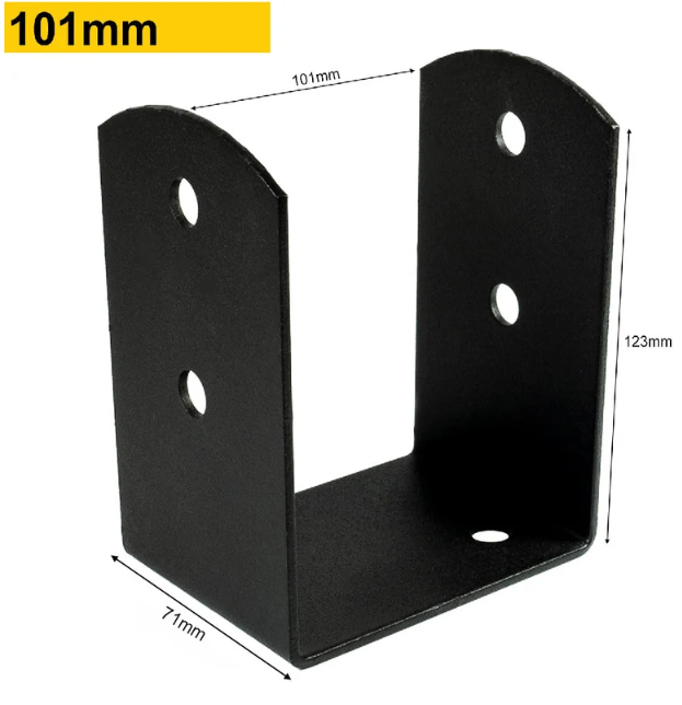 Black U Shape Bolt Down Post Support - 图片 9