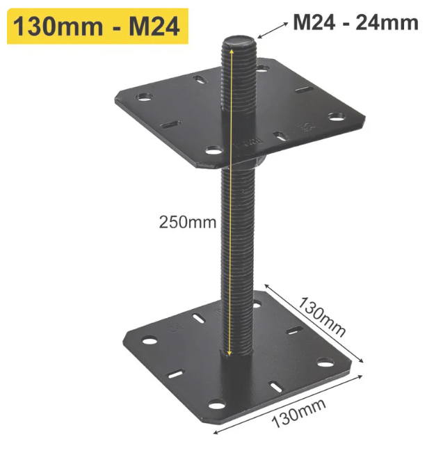 Black Heavy Duty Galvanised Adjustable Pergola Post Support Pergola Post Anchor - 图片 10