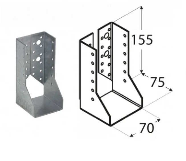 Premium Heavy Duty Galvanised Concealed Joist Hanger 2mm Thick Outdoor & Indoor Joist Hanger - 图片 2