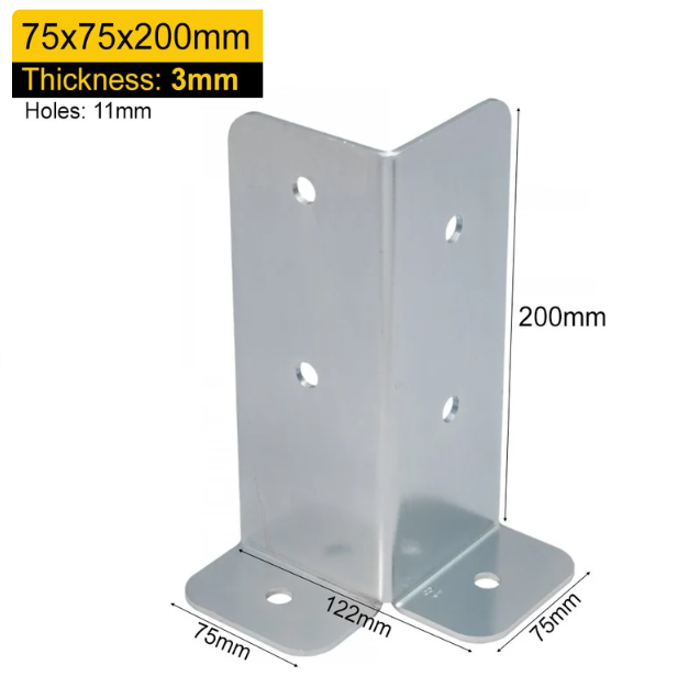 Heavy Duty Pergola Bolt Down Post Support Wooden Post Corner Bolt Down Bracket - 图片 4