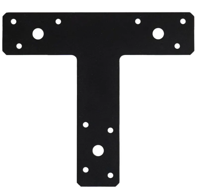 Black Heavy Duty Tee Plate Brace Flat T Shape Repair Bracket Tee Corner Brace