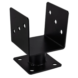 Heavy Duty Black Powder Coated Elevated Bolt Down Pergola Post Support Premium Post Shoe & Ground Anchor