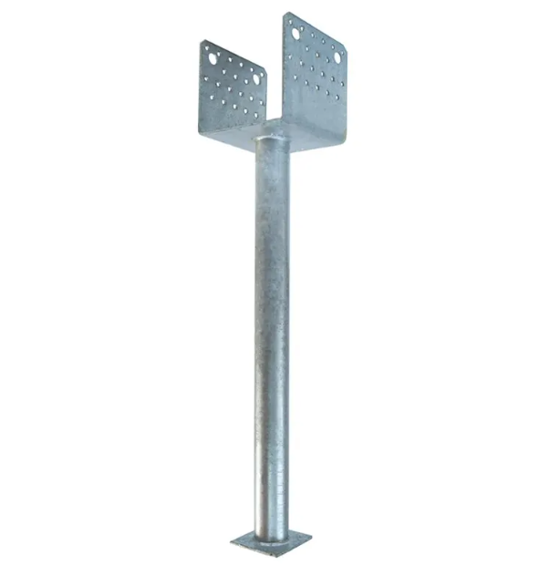 Heavy Duty Hot Dipped Galvanised Concrete In U Shape Wide Pergola Post Support Ground Anchor Metal Foundation Base Post Bracket