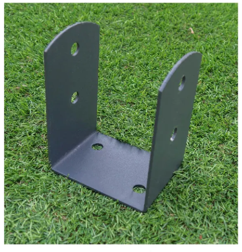 Anthracite Grey U Shape Bolt Down Pergola Post Support Post Bracket Wooden Beam Connector Pergola Connector - 图片 3