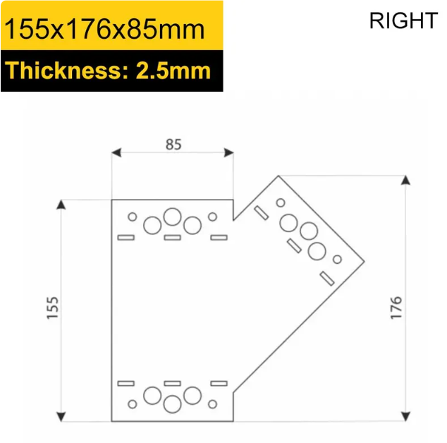 Heavy Duty Black Powder Coated Flat Pergola Brace Connector Pergola Mending Plate Jointing Bracket - 图片 4