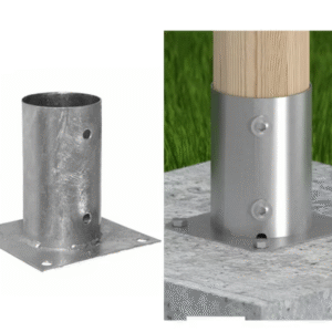 Circular Galvanised Bolt Down Post Support For Round Posts