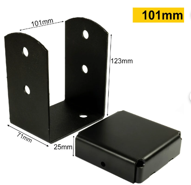 Black Down Post Pergola Post Support With A Spacer Pergola Post Bracket Post Ground Anchor Fence Post Bracket - 图片 4