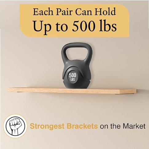 16 inch Floating Countertop Support Brackets by Balin Designs, Free hanging Floating Shelf Brackets Heavy Duty, Invisible Wall Shower Bench T Support for Vanitie - 图片 4