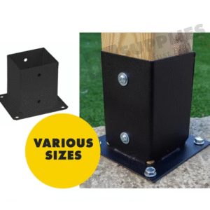 Black Heavy Duty Galvanised Pergola Bolt Down Post Support  Pergola Post Bracket  Pergola Post Anchor  Fence Shoe