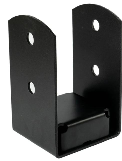 Black Down Post Pergola Post Support With A Spacer Pergola Post Bracket Post Ground Anchor Fence Post Bracket - 图片 3