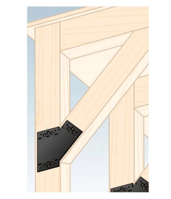 Heavy Duty Black Powder Coated Flat Pergola Brace Connector Pergola Mending Plate Jointing Bracket - 图片 5