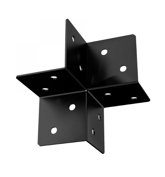 Black Decorative Pergola Bracket Three Way Corner Connector Pergola Fixings Pergola Component Pergola Metal Connector
