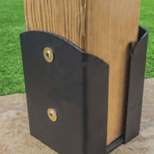 Black Vintage Bolt Down Pergola Post Support Timber to Concrete Bracket