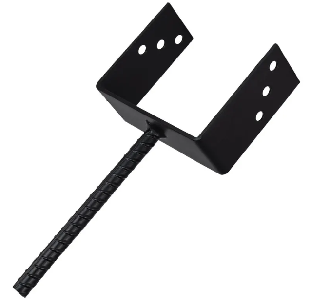 Heavy Duty Black Concrete In U Shape Pergola Post Support Pergola Post Ground Anchor