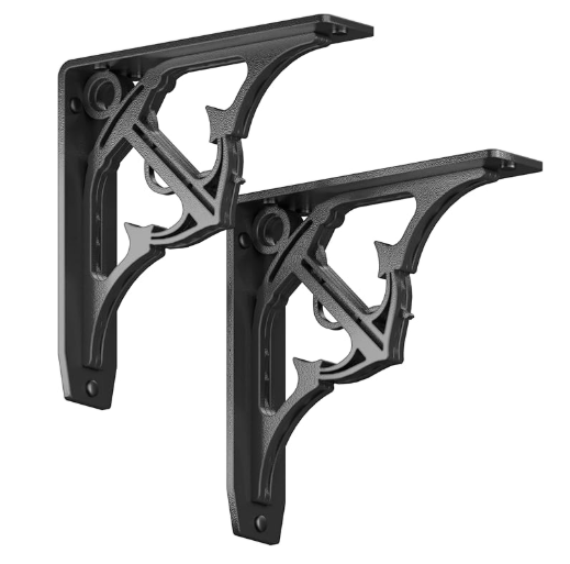 STARBY Heavy Duty Shelf Brackets. 2 Pack, 8 x 8 Fireplace Mantel Corbels. L Shaped Metal Bracket Counter Supports. Designer Wrought Iron Black. DIY H - 图片 5