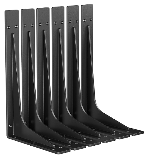 18 Inch Heavy Duty Shelf Brackets, Premium Metal Wall Bracket for Mantel, Countertop Support, Garage Storage Shelves High Strength Corner Brace 4-Pack Floating Shelf Hardw - 图片 8