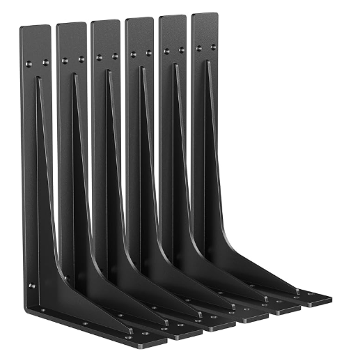 18 Inch Heavy Duty Shelf Brackets, Premium Metal Wall Bracket for Mantel, Countertop Support, Garage Storage Shelves High Strength Corner Brace 4-Pack Floating Shelf Hardw - 图片 9