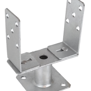 Heavy Duty Hot Dip Galvanised Adjustable 140–200mm Bolt Down Pergola Post Support Base