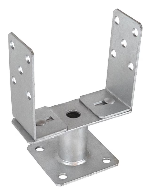 Heavy Duty Hot Dip Galvanised Adjustable 140–200mm Bolt Down Pergola Post Support Base