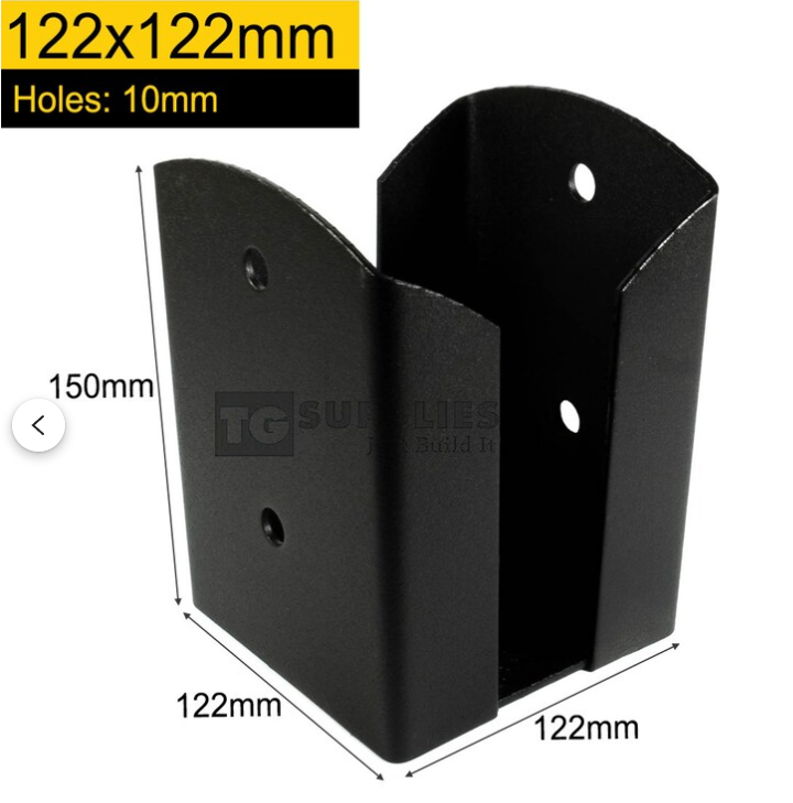 Black Vintage Bolt Down Pergola Post Support Timber to Concrete Bracket - 图片 4