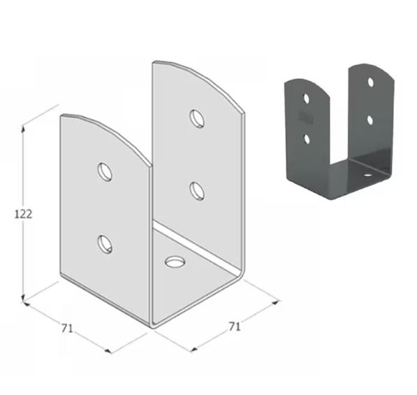 Anthracite Grey U Shape Bolt Down Pergola Post Support Post Bracket Wooden Beam Connector Pergola Connector - 图片 6