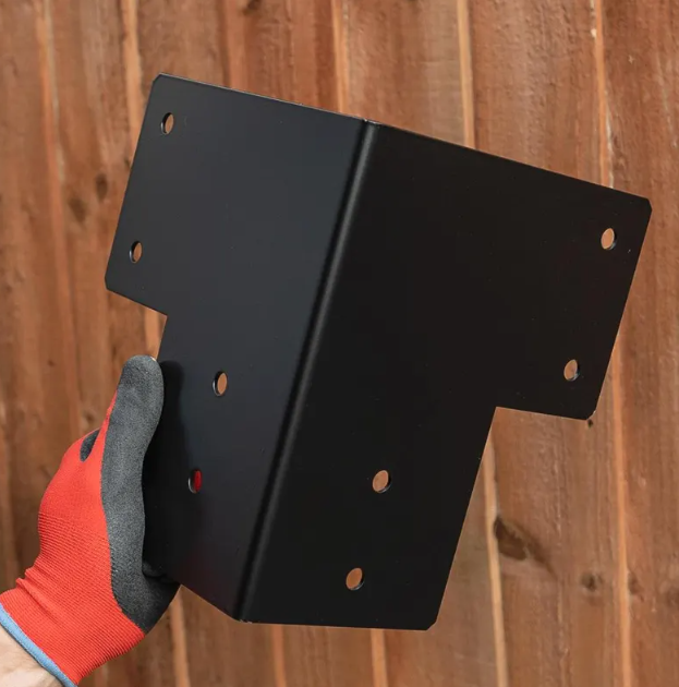 Heavy Duty Threeway BlackPergola Corner Bracket Connector Pergola Corner Brace Furniture Corner Bracket
