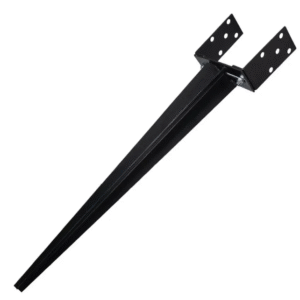 Heavy Duty Black Galvanised Adjustable Width Post Spike Support 60-150mm – 6×6 Adjustable Fence Post Spike Post Spike Bracket