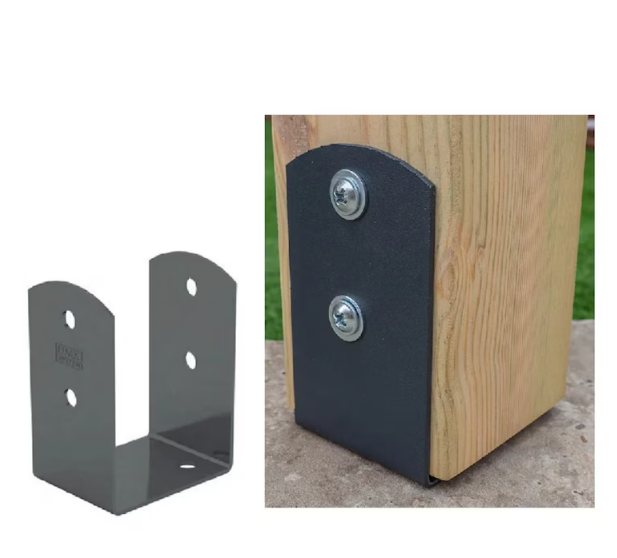 Anthracite Grey U Shape Bolt Down Pergola Post Support Post Bracket Wooden Beam Connector Pergola Connector