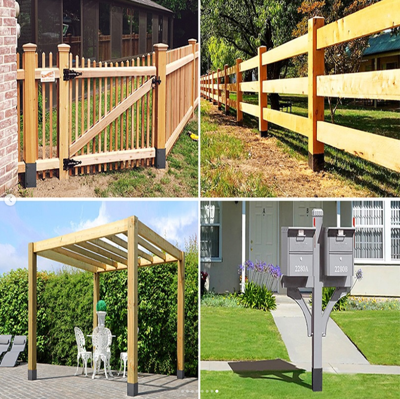 The adjustable post protector metal post protection kit is suitable for wooden mailboxes, fences and othe - 图片 5