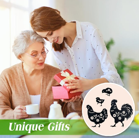 Chicken Metal Decorative Garden Stakes Chicken Gifts for WomenMen Chicken Lovers Gifts Silhouette Statues for Yard Art, Outside, Patio, Outdoor Decor, Garden Decorations, Lawn Ornaments - 图片 5