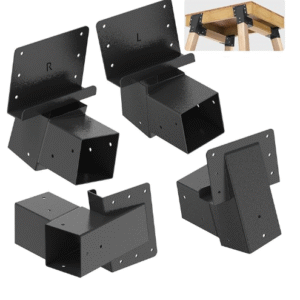 SELEWARE 4 Pack Deer Stand Brackets 4x4 Heavy Duty Deer Blind Brackets Outdoor Angle Brackets for Tree Stand, Outdoor Platforms, Hunting Blinds, Shooting Shack, Observation Decks, Elevated Platform