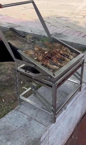 180 Degree Flip BBQ Grill | Stainless Steel Outdoor Charcoal Barbecue - 图片 2
