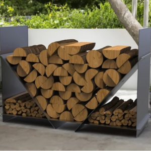 Heavy‑Duty Steel Firewood Log Rack | Indoor Outdoor Wood Storage