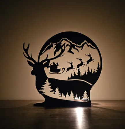 Metal Laser Cut Tea Light Candle Holder Silhouette Shadow‑Projection Decor
