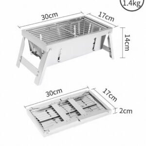 Stainless Steel Foldable Briefcase Camping BBQ Grill