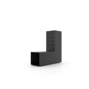2-Way L-Shaped Black Square Tube Connecting Bracket for Backyard Pergola & Gazebo Frame | Custom Size Manufacturer