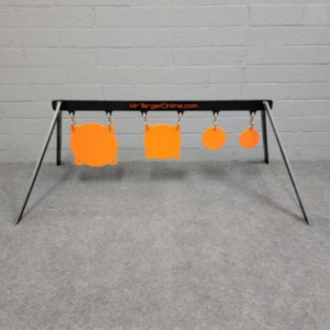 Our **triple gong target stand** is a heavy‑duty upgraded armored frame built for serious outdoor shooting practice. This **portable ar500 gong stand** is purpose‑built to hold three AR500 round gong targets for both pistol and rifle drills. As a robust **3‑target steel shooting gong stand**, it uses interlocking zero‑weld steel construction, no bolts or tools required for assembly. You can set it up and tear it down in minutes. This **collapsible gong target stand for outdoor range** folds completely flat for easy pickup‑truck transport and compact storage. This **heavy‑duty reactive gong stand** absorbs bullet‑impact vibration well and delivers sharp audible ring feedback upon every hit. It works great for backyard plinking, private land shooting, competitive transition drills and recreational range training for shooters of all skill levels.