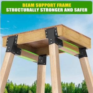 Beam Support Frame | Heavy‑Duty Metal Pergola Wooden Post Connector Bracketbeam support frame